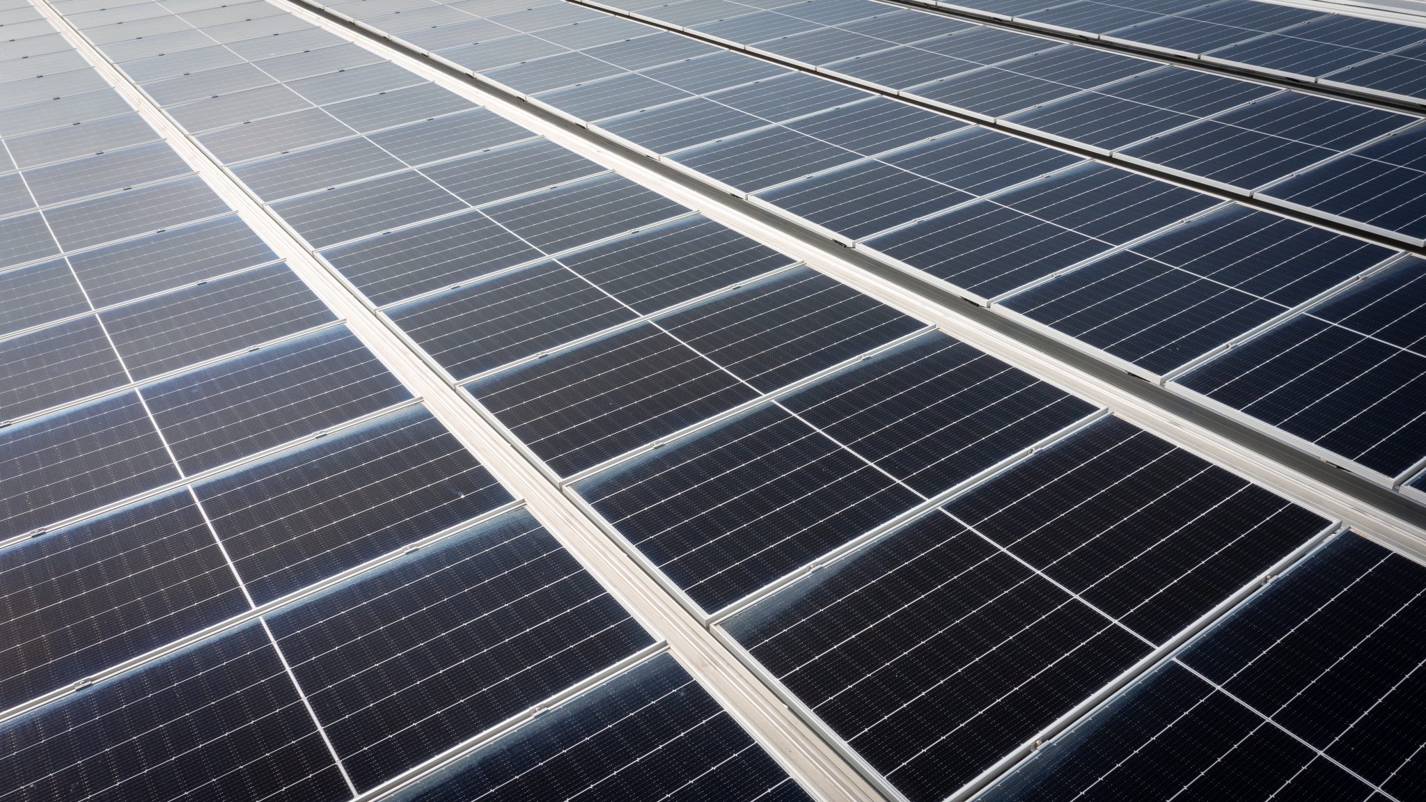 solar panels on a roof