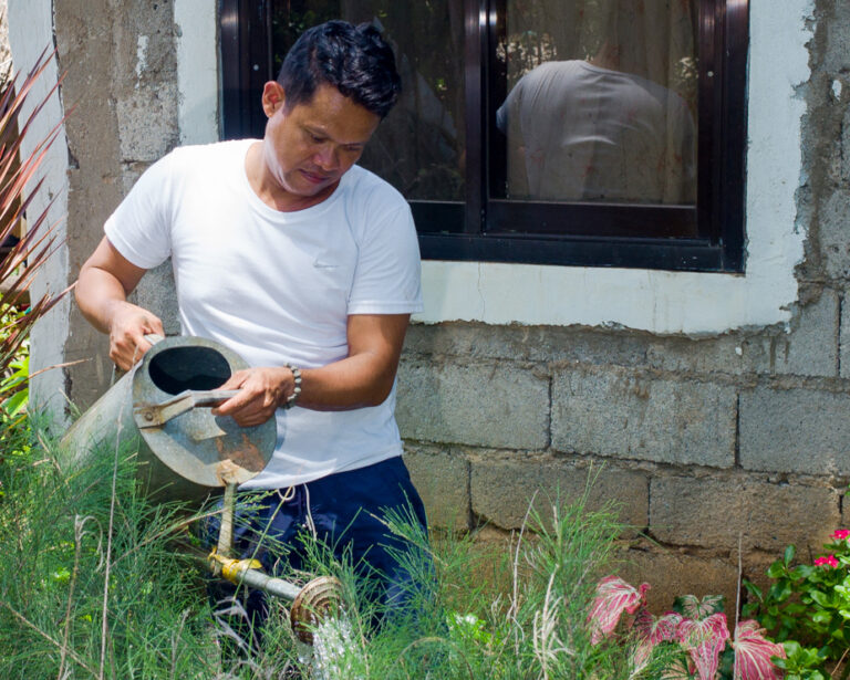 Backyard seedling production enables dad to send kids to school