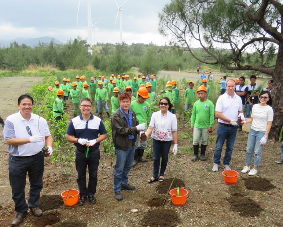 ceremonial planting of the last batch of seedlings to complete the replacement planting requirement of the DENR