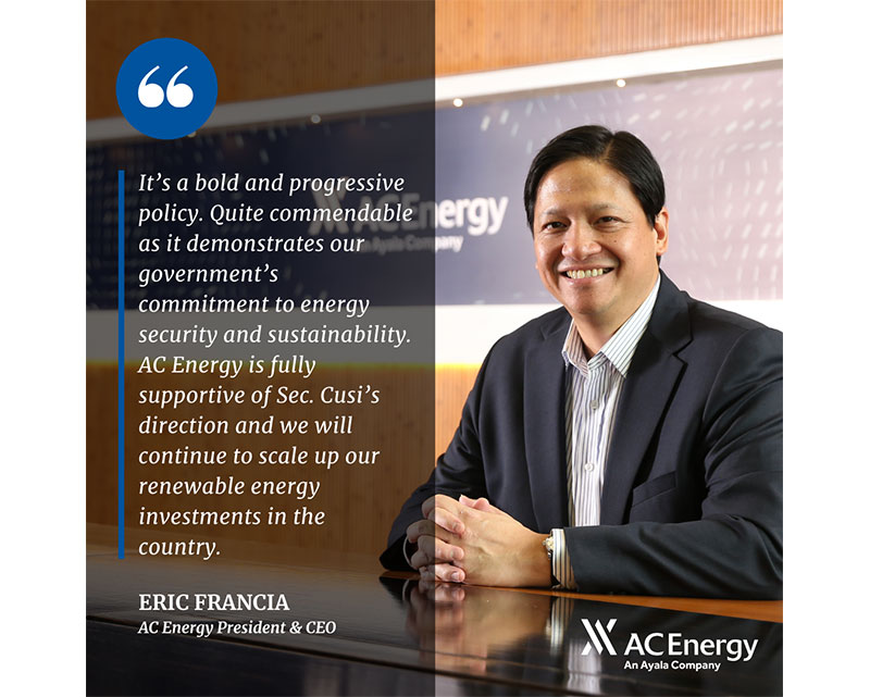 AC Energy supports Secretary Cusi